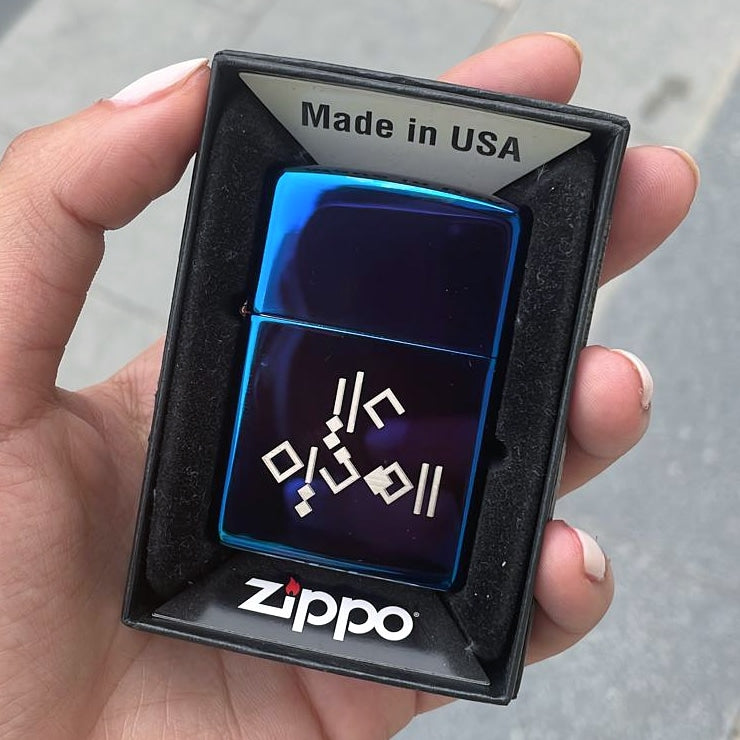 Zippo lighters with engraved laser